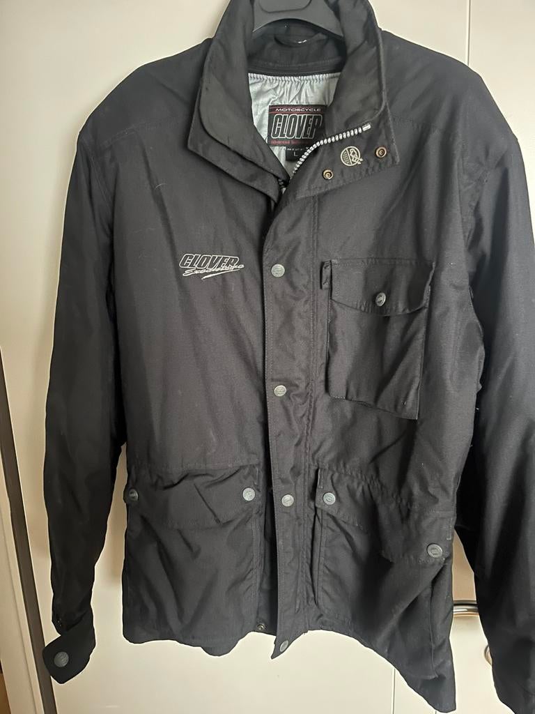 Zwarte motovest van clover maat large, Ophalen, Tweedehands
