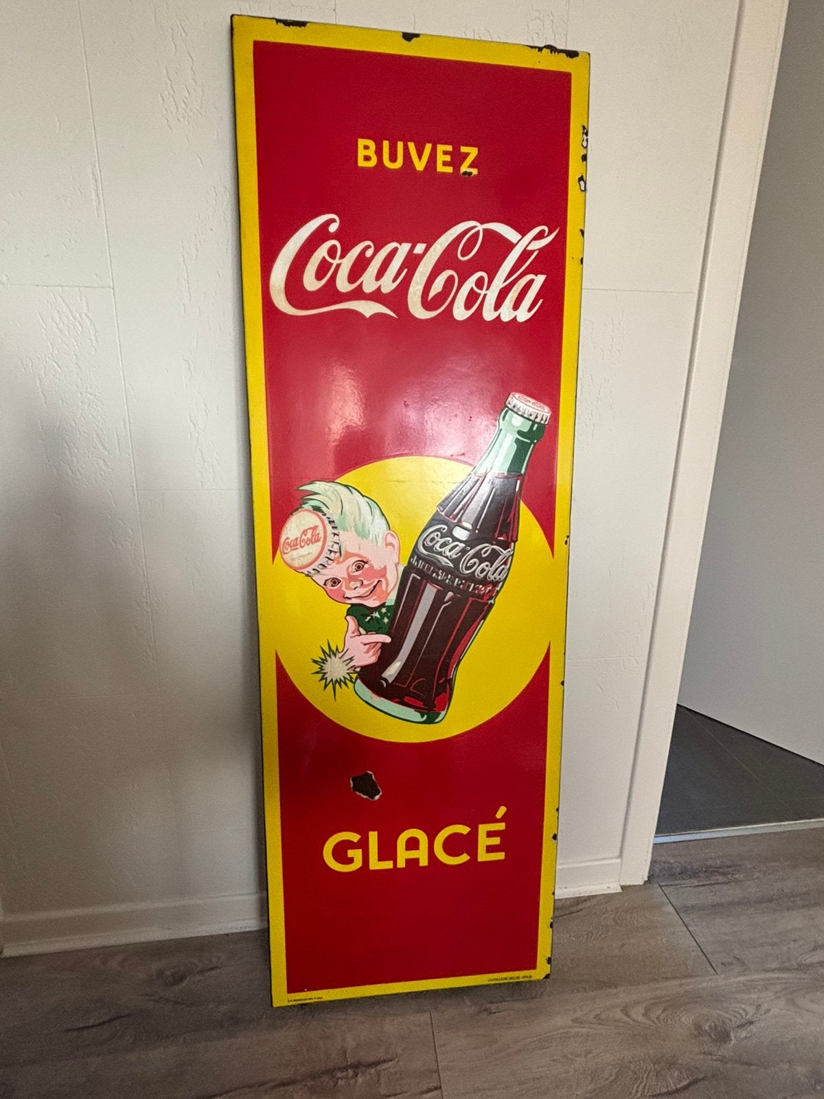 Emaille reclamebord, Verzamelen, Ophalen, Gebruikt, Reclamebord