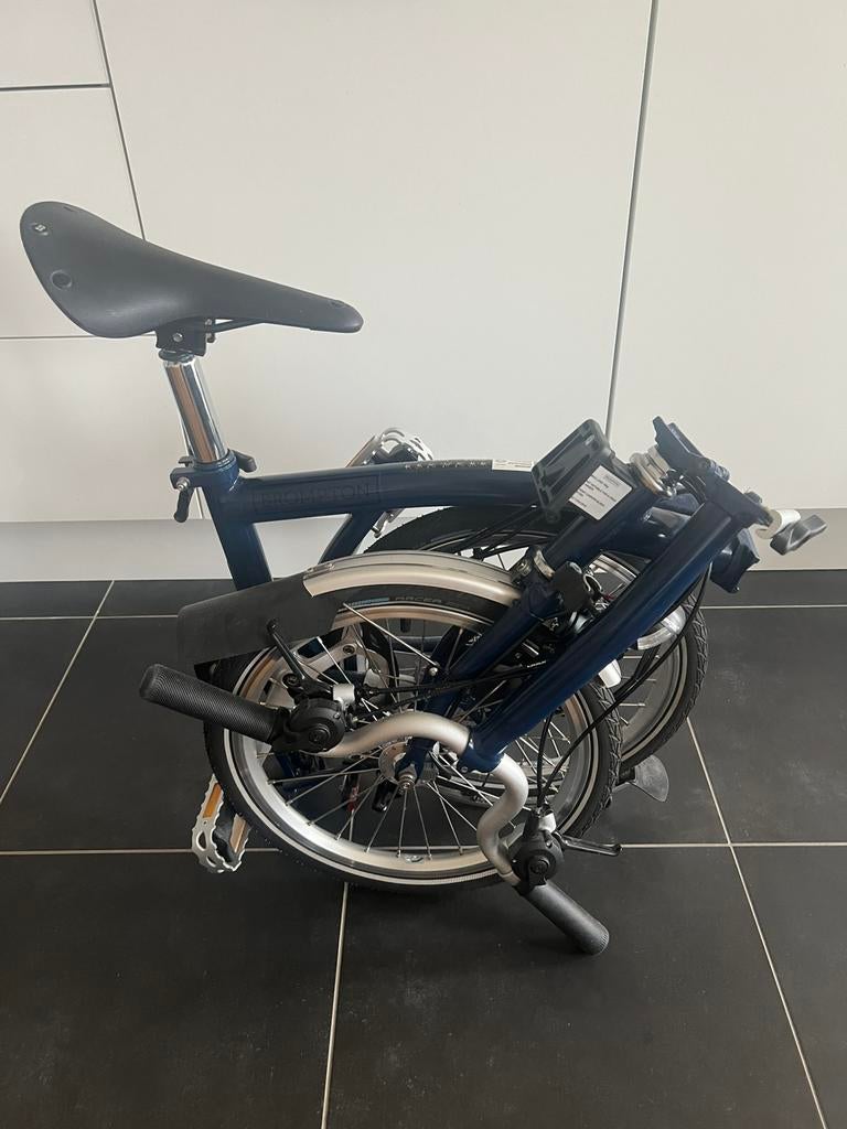 Brompton C Line Explore – Arch Tempest Blue– 6 versnellingen, Fietsen en Brommers, Ophalen, Zo goed als nieuw, Brompton, Versnellingen