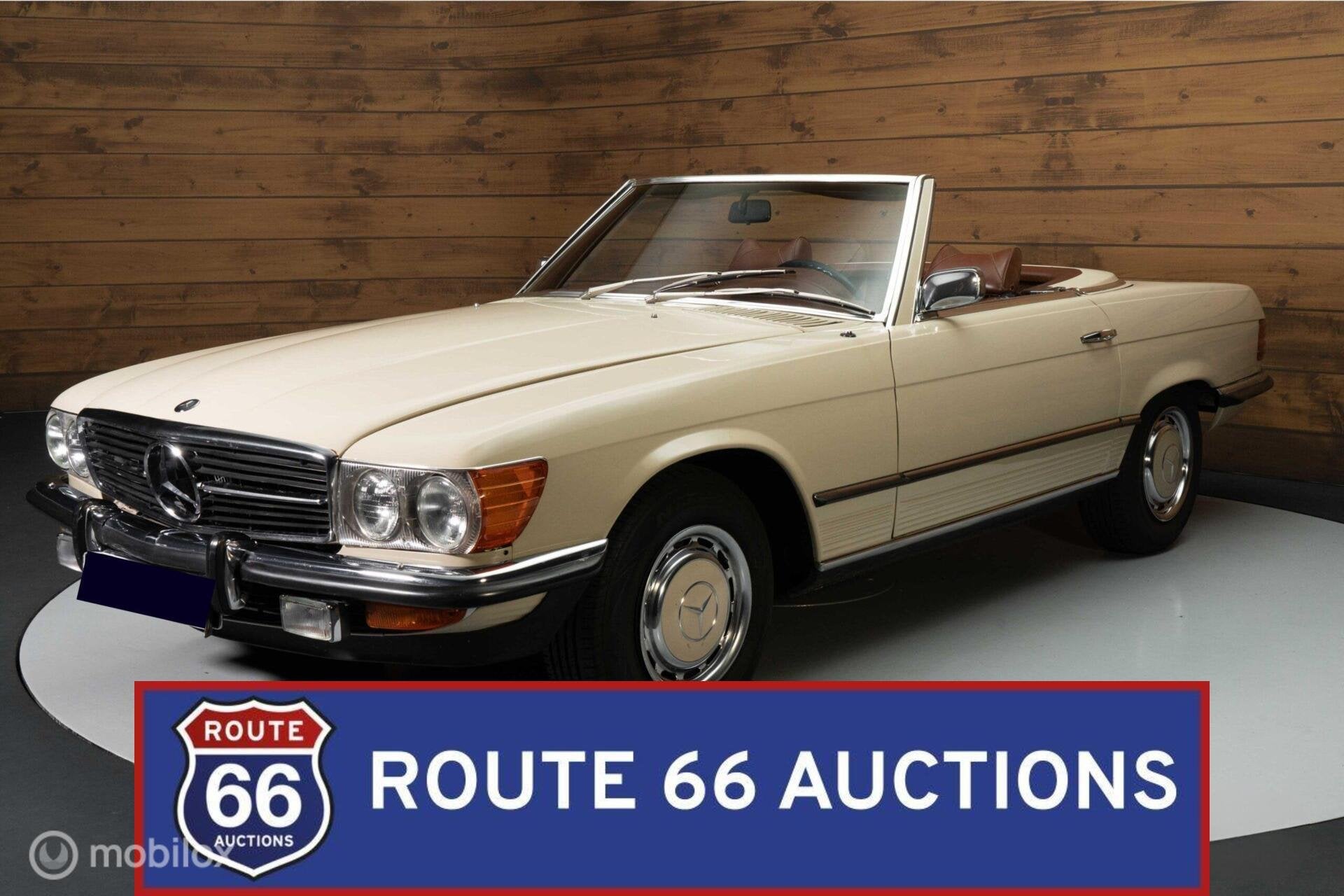 Mercedes Benz 350 SL | 1972 | Route 66 Auctions, Auto's, Zwart, Mercedes-Benz, Bedrijf, Handgeschakeld