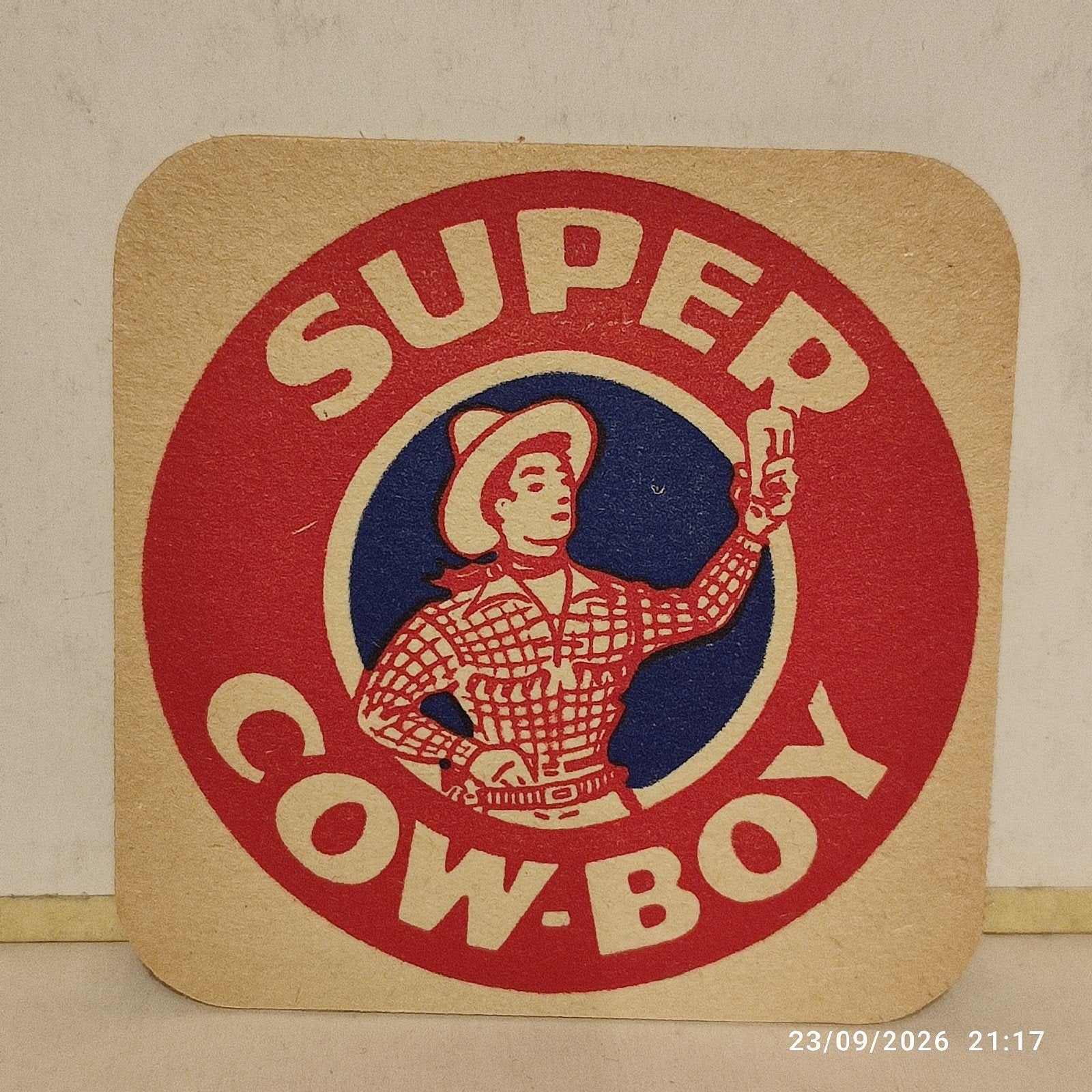 1 sous-bock Biére SUPER COW-BOY., Enlèvement ou Envoi, Comme neuf, Sous-bock, Autres marques