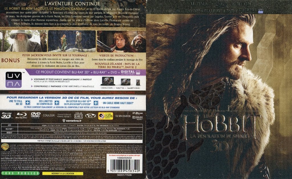 the hobbit  the desolation of smaug (2 b-r3D+2b-r+dvd) nieuw, Cd's en Dvd's, Blu-ray, Zo goed als nieuw, Science Fiction en Fantasy