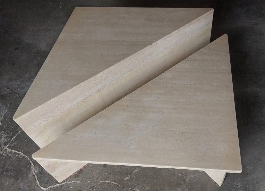 Table basse de salon en travertin, Maison & Meubles, 50 – 75, 50 à 100 cm, Carré, Enlèvement