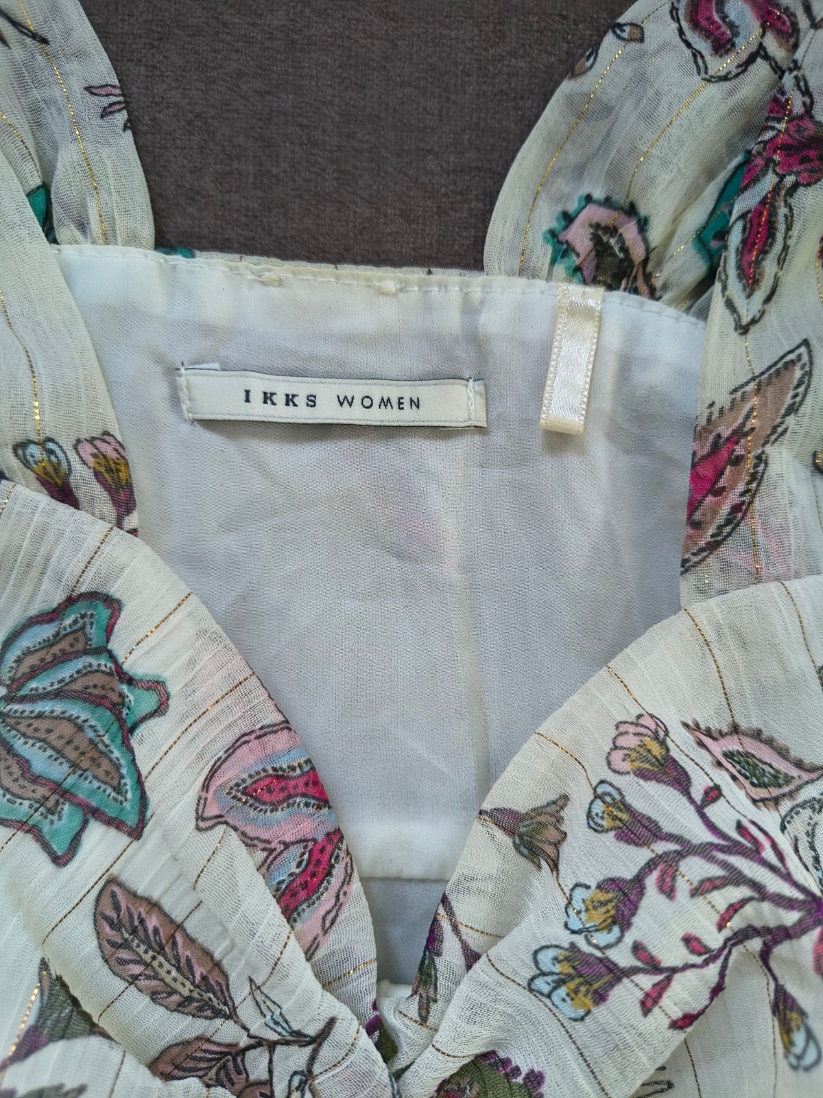 Prijsdaling IKKS Women zomerjurk bloemenprint ecru met strik, Kleding | Dames, Jurken, Maat 38/40 (M), Overige kleuren, Ophalen of Verzenden