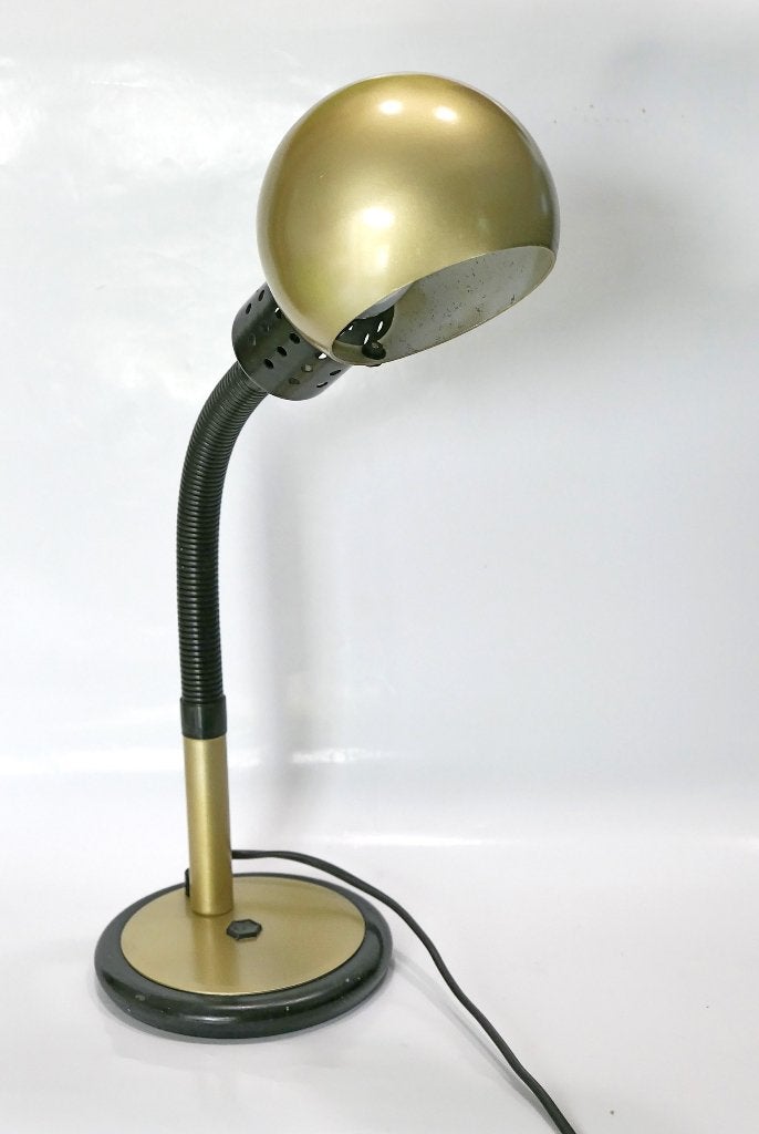 Lampe de table ou bureau Aluminor 1970's rare couleur dorée, Maison & Meubles, Enlèvement, Utilisé, Métal, Vintage