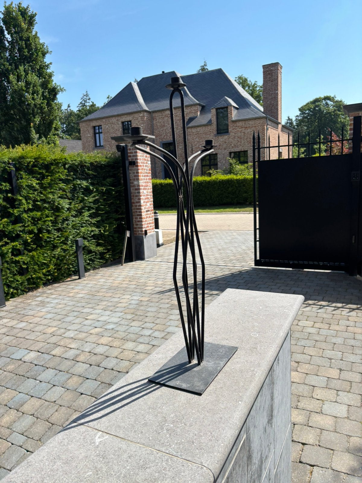 Kaarskandelaar voor drie kaarsen, Ophalen, Zwart, Zo goed als nieuw, Metaal