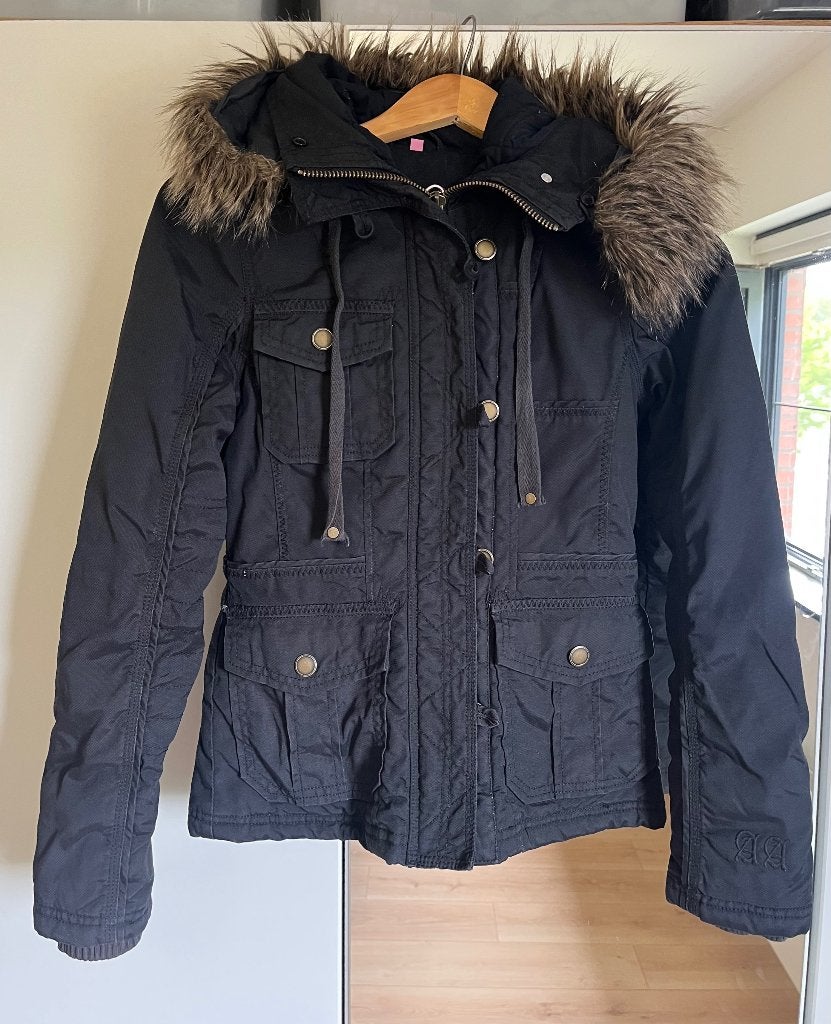 Zwarte winterjas / parka, Ophalen, Zwart, Nieuw, Angel Age
