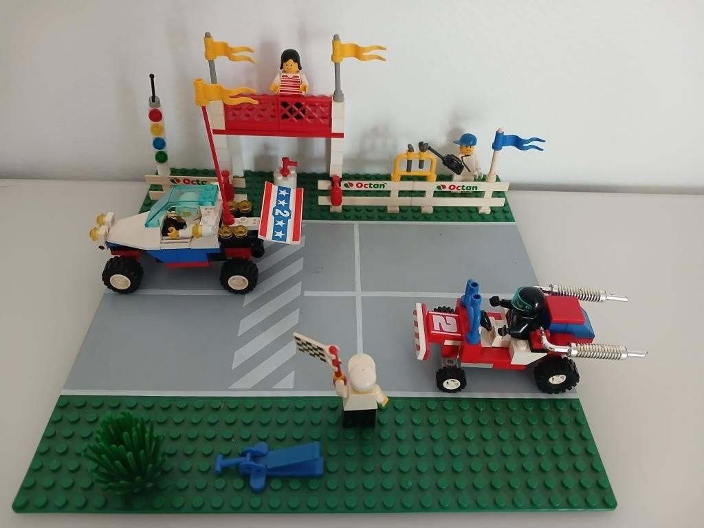 Lego System 6551 - Course de voitures + Livret - Vintage, Lego, Enlèvement, Utilisé, Complet