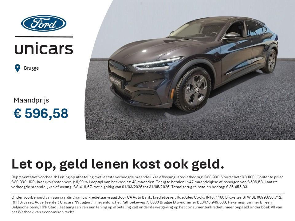 Ford Mustang Mach-E RWD - Standard Range 76kWh - Trekhaak, Auto's, Ford, Automaat, 269 pk, Stof, Gebruikt