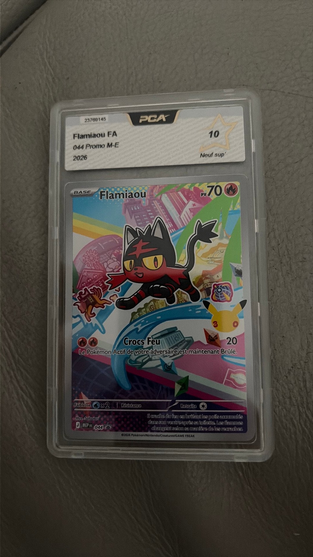 Pokémon Flamiaou en PCA 10 neuf sup, Enlèvement ou Envoi, Comme neuf