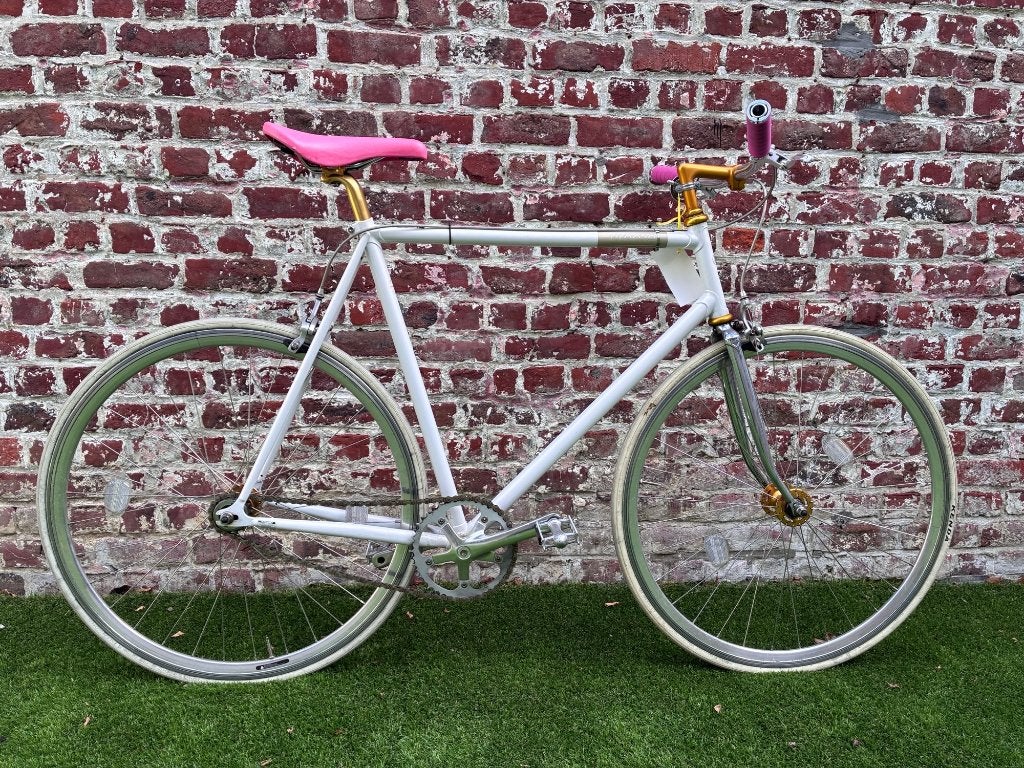 Creme Cycles Singlespeed / Fixed gear - White Metallic - 28", Fietsen en Brommers, Staal, Velgrem, Zo goed als nieuw, 57 tot 61 cm