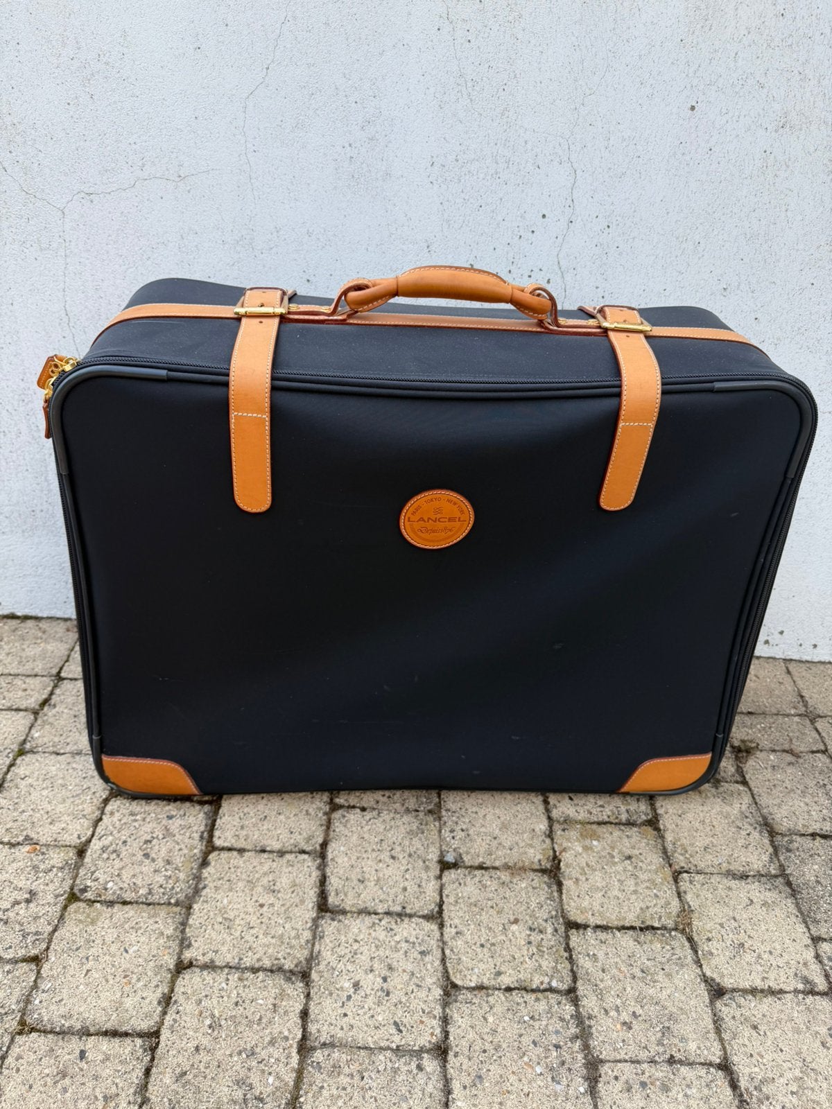 Valise Lancel noire avec cuir magnifique, Enlèvement, Comme neuf, Cuir