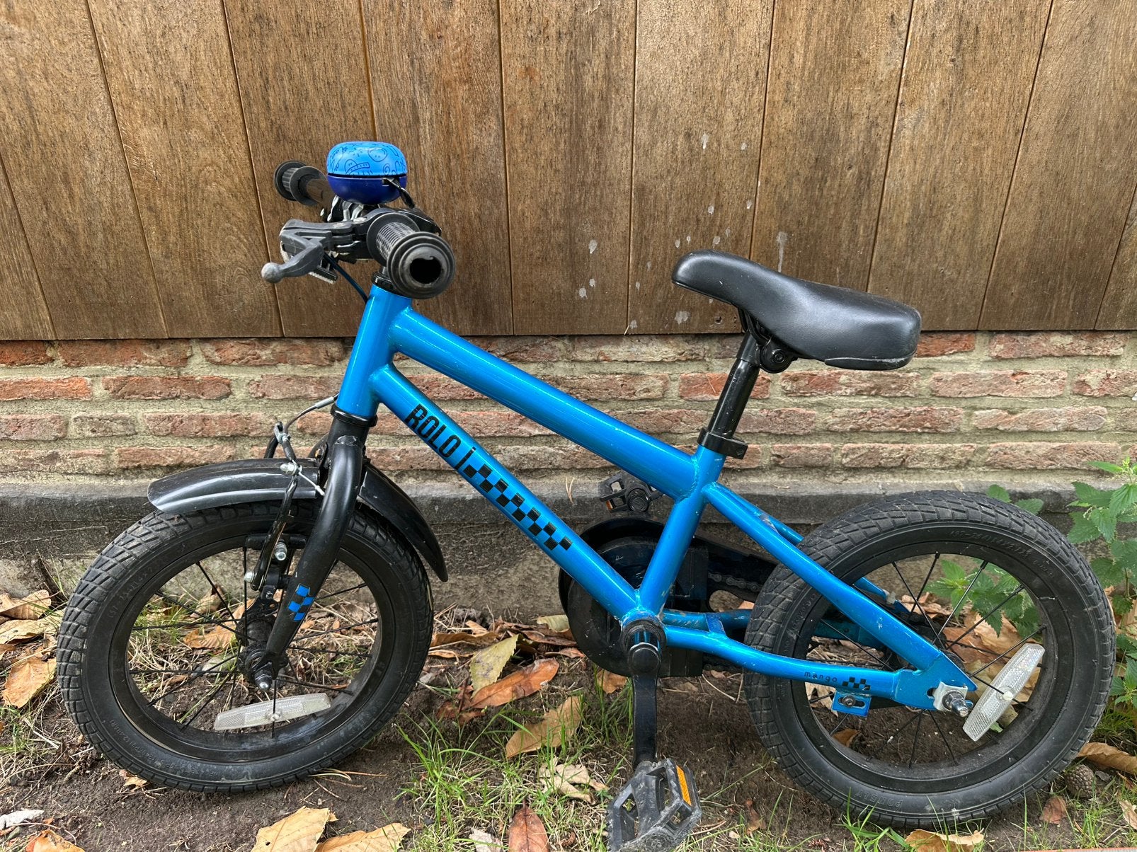 Blauwe kinderfiets 14inch, Ophalen, Gebruikt, Minder dan 16 inch