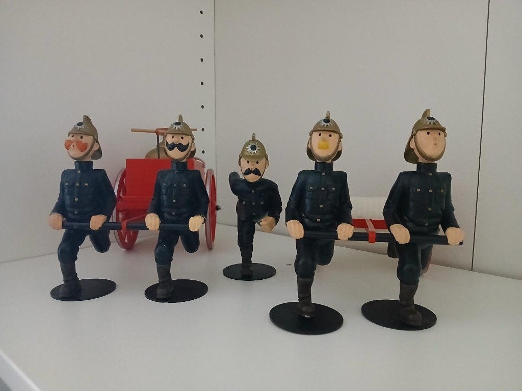 Hergé Tintin De brandweermannen in Bras Aroutcheff, Ophalen, Kuifje, Nieuw, Beeldje of Figuurtje