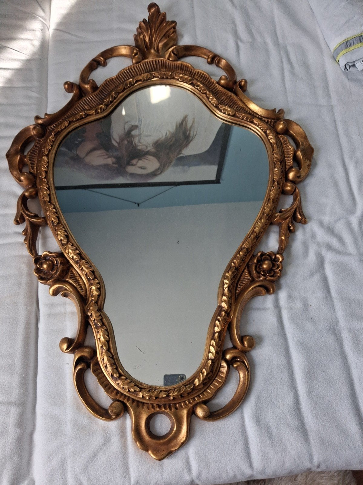 Grote gouden barokspiegel - 95  65 cm, Ophalen