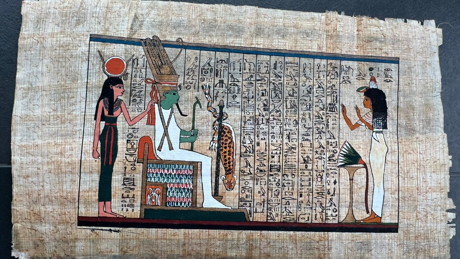 Papyrus égyptien décoratif – Isis et Osiris – Art égyptien, Antiquités & Art, Enlèvement