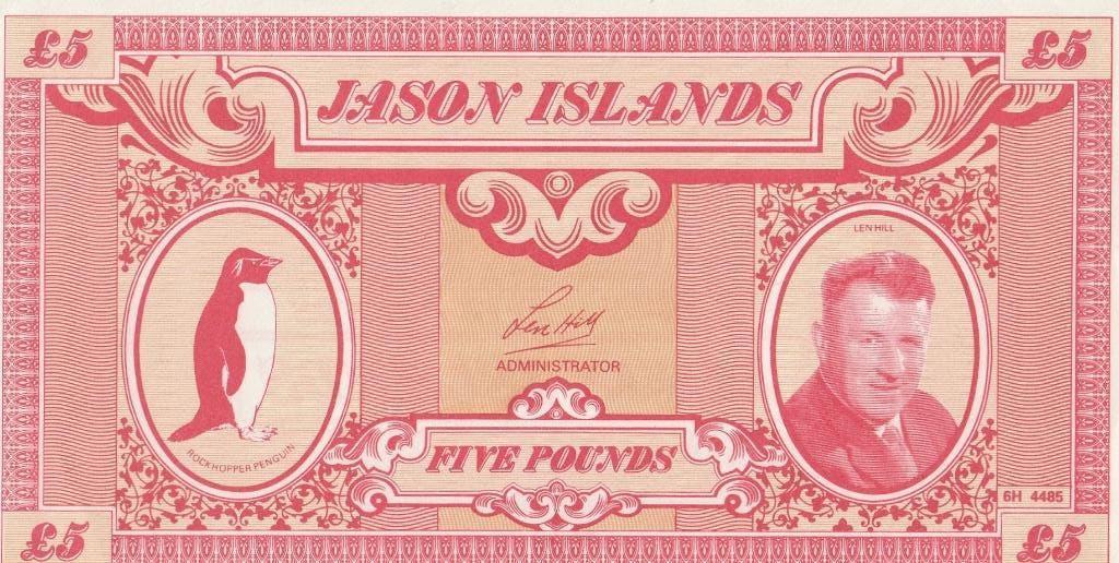 Jason Islands £5 1979, Timbres & Monnaies, Billets de banque | Amérique, Enlèvement ou Envoi, Amérique du Sud, Billets en vrac