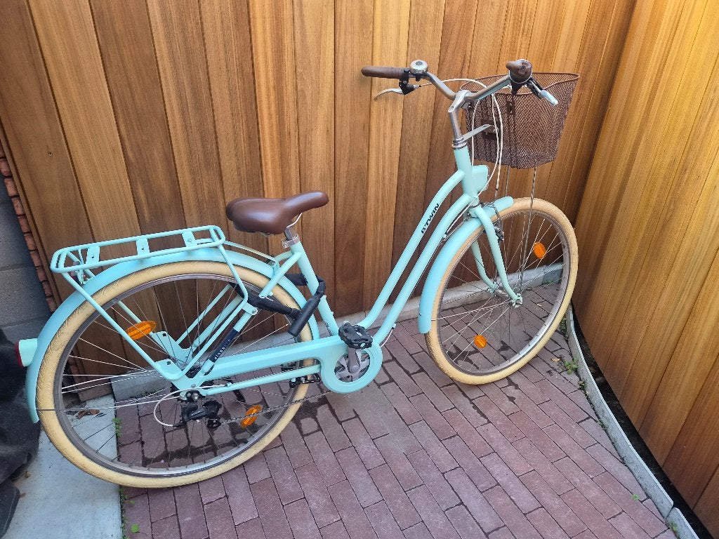 Titel B’Twin damesfiets turquoise – 3000 Leuven, Fietsen en Brommers, Ophalen, Velgrem, 47 tot 50 cm, Versnellingen
