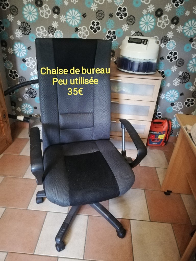 Chaise de bureau, Enlèvement, Comme neuf, Noir, Chaise de bureau