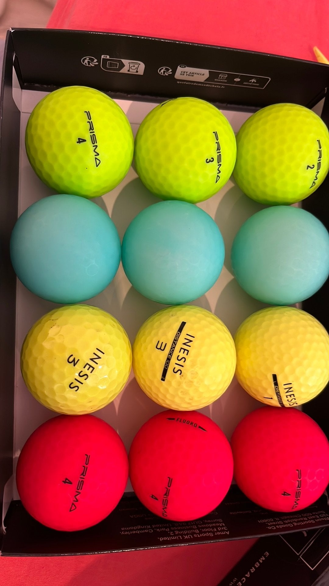 Gloednieuwe prisma en gebruikte inesis golfballen, Enlèvement ou Envoi, Comme neuf