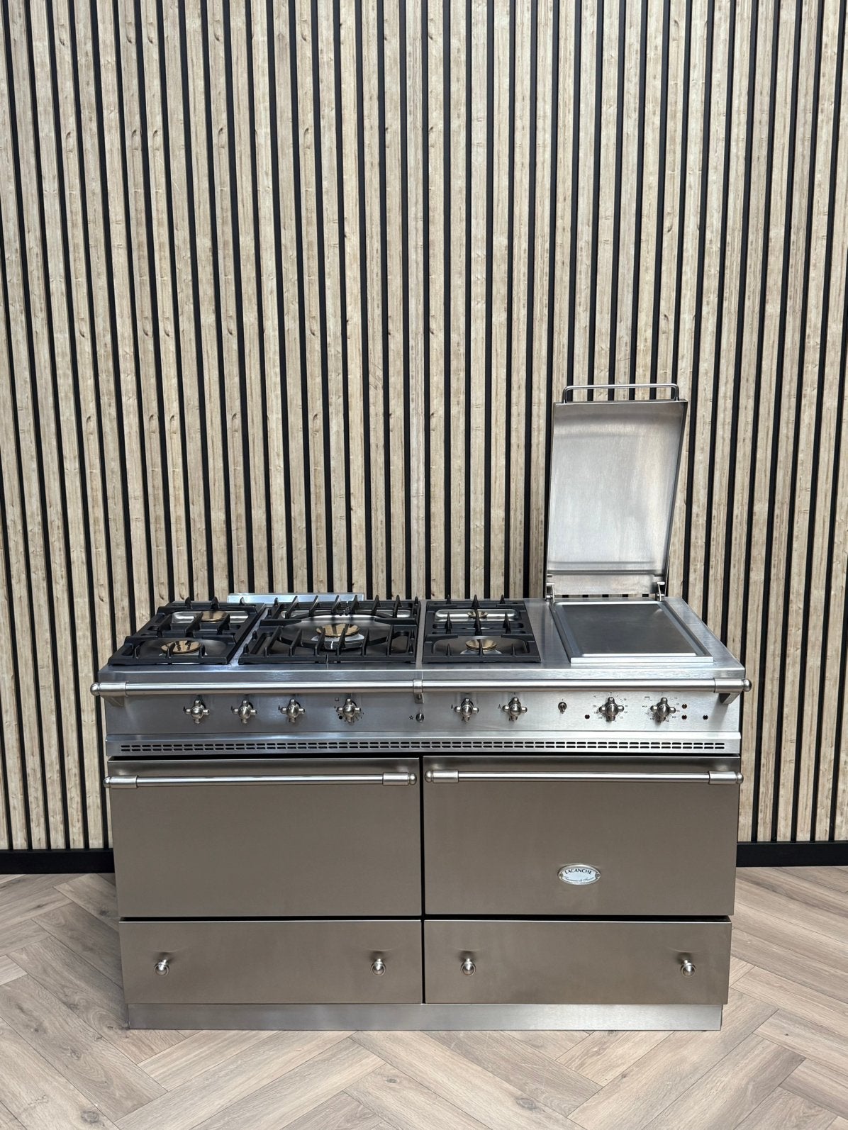 Prachtige Lacanche Inox 140cm Gas + Teppanyaki