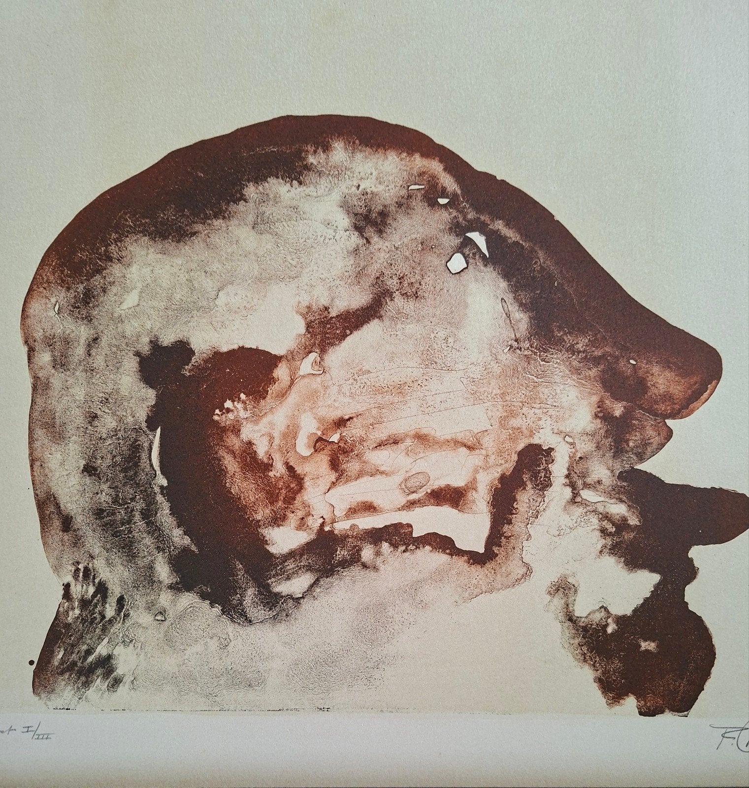 MINNAERT Frans "Manshoofd" kleurlitho, Antiek en Kunst, Ophalen of Verzenden
