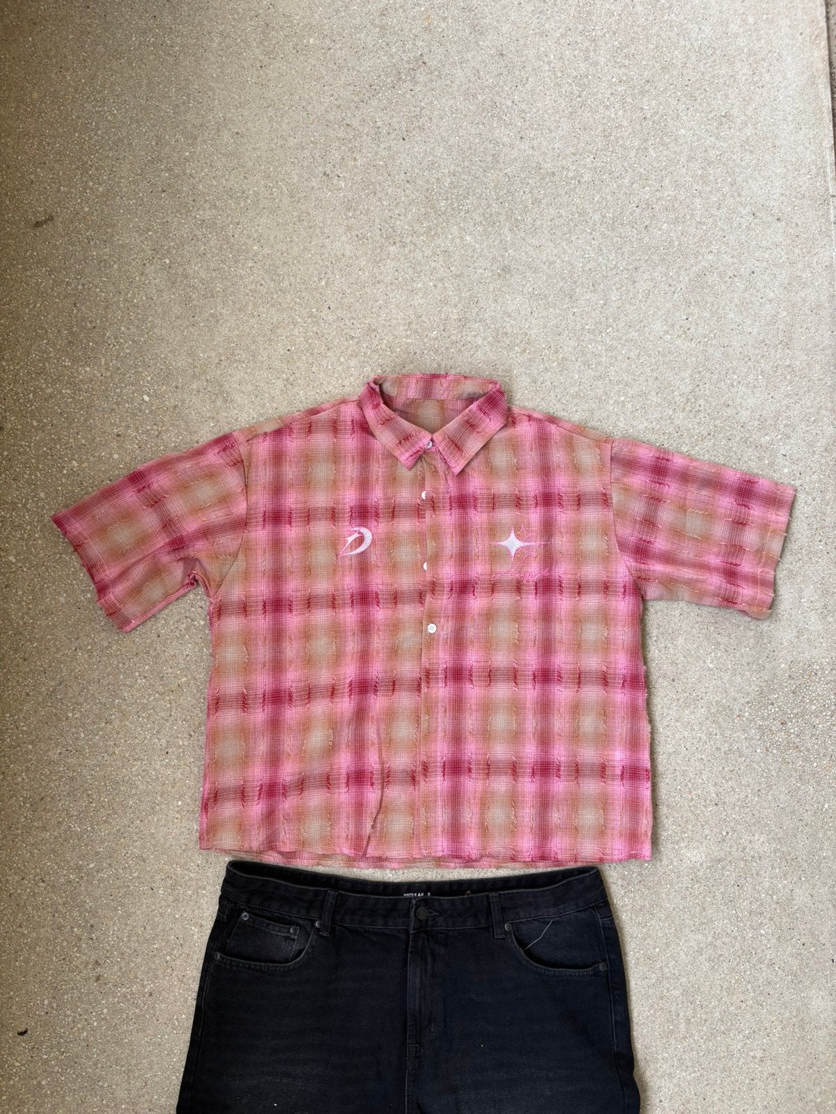 Chemise ete style japonais Y2K rétro vintage neuf, Enlèvement ou Envoi, Neuf, Rouge, Tour de cou 39/40 (M)