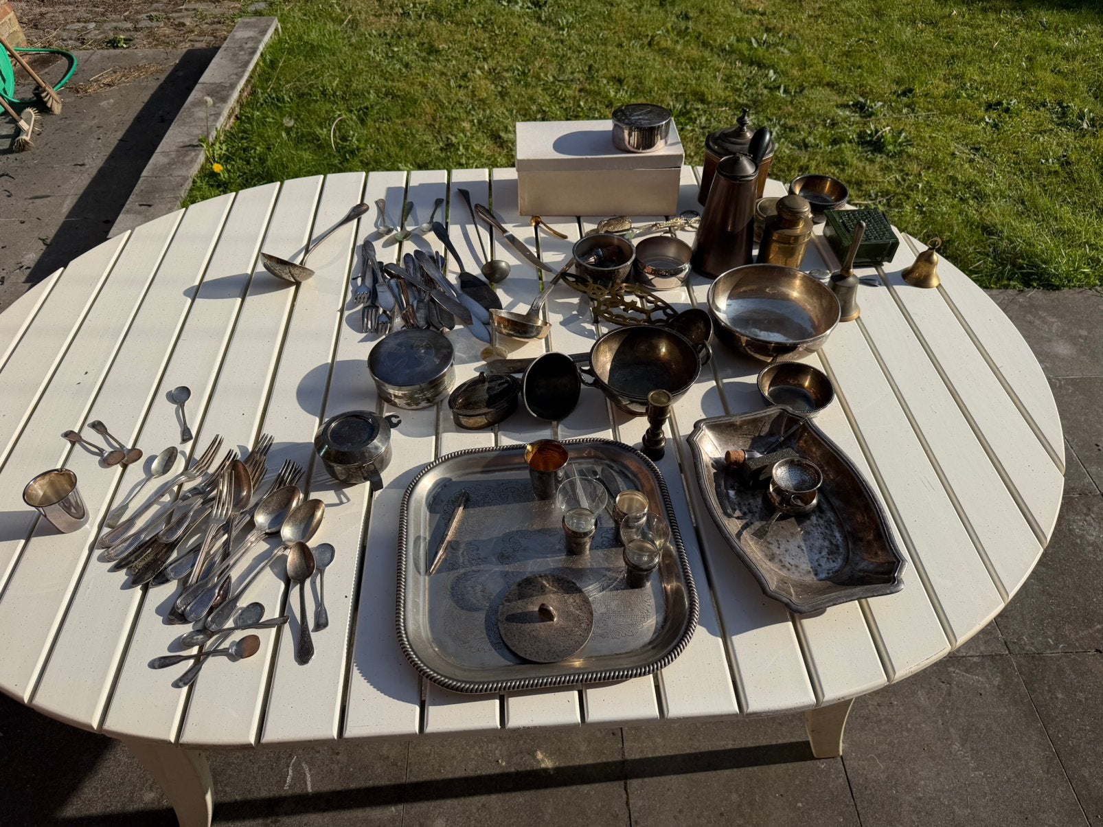 Groot lot zilver , koper , …, Antiek en Kunst, Ophalen, Zilver