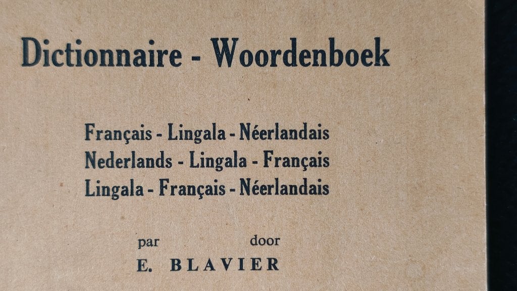LINGALA français dictionnaire Force Publique Congo Belge, E. Blavier., Utilisé, Autres langues, Envoi