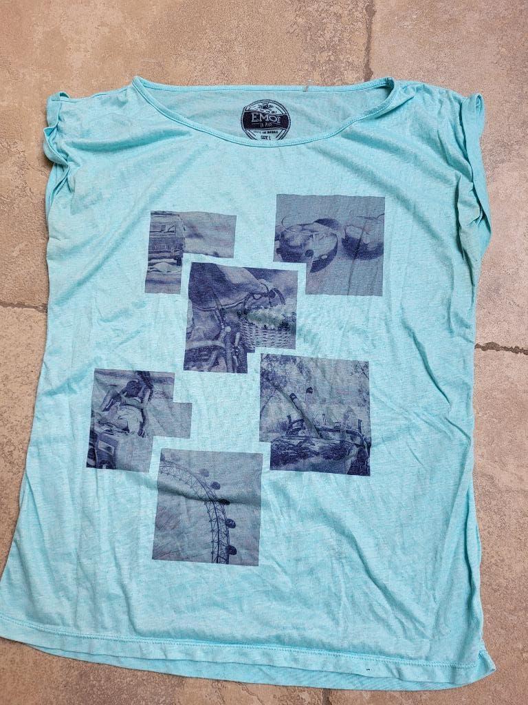 Mooi zomers bloesje mt Large, Kleding | Dames, Blouses en Tunieken, Ophalen of Verzenden, Zo goed als nieuw, Maat 42/44 (L), Blauw