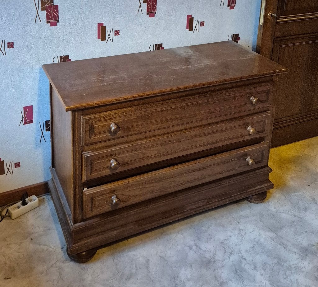Commode en Chêne Massif Style Rustique / Classique, Enlèvement, Utilisé, Chêne