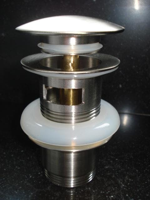 2x wastafelplug rvs geborsteld, Ophalen, Nieuw, Inox, Wastafel