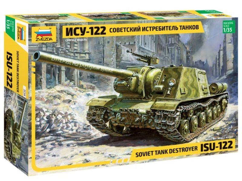 ZVEZDA 3534 SOVIET TANK DESTROYER ISU-122 échelle 1/35, Neuf, Autres marques, Tank, Enlèvement ou Envoi