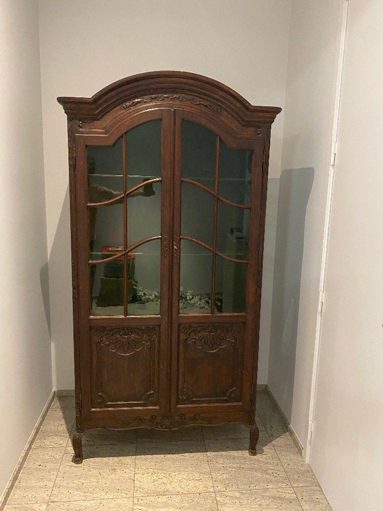 antieke franse vitrinekast, Ophalen, Met plank(en), Gebruikt, 200 cm of meer