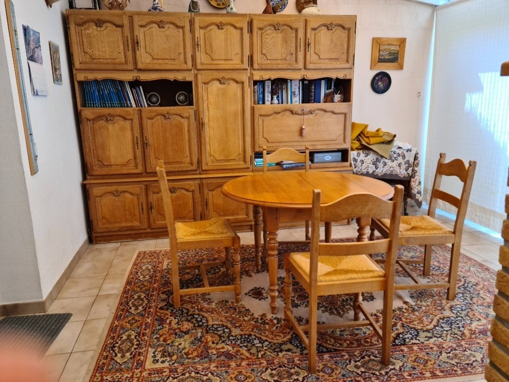Salle à manger complète en chêne, Maison & Meubles, Enlèvement, Utilisé, 4 à 6 chaises