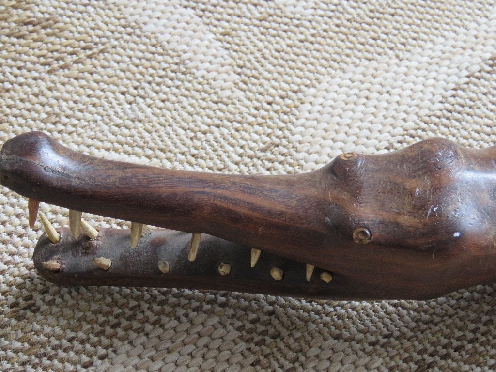 Crocodile en bois sculpté à la main 85 cm, Enlèvement ou Envoi