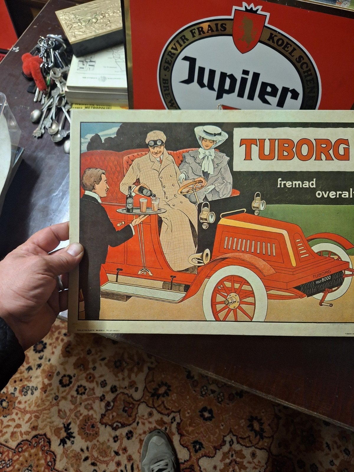 carton publicitaire bière tuborg .vintage, Enlèvement ou Envoi
