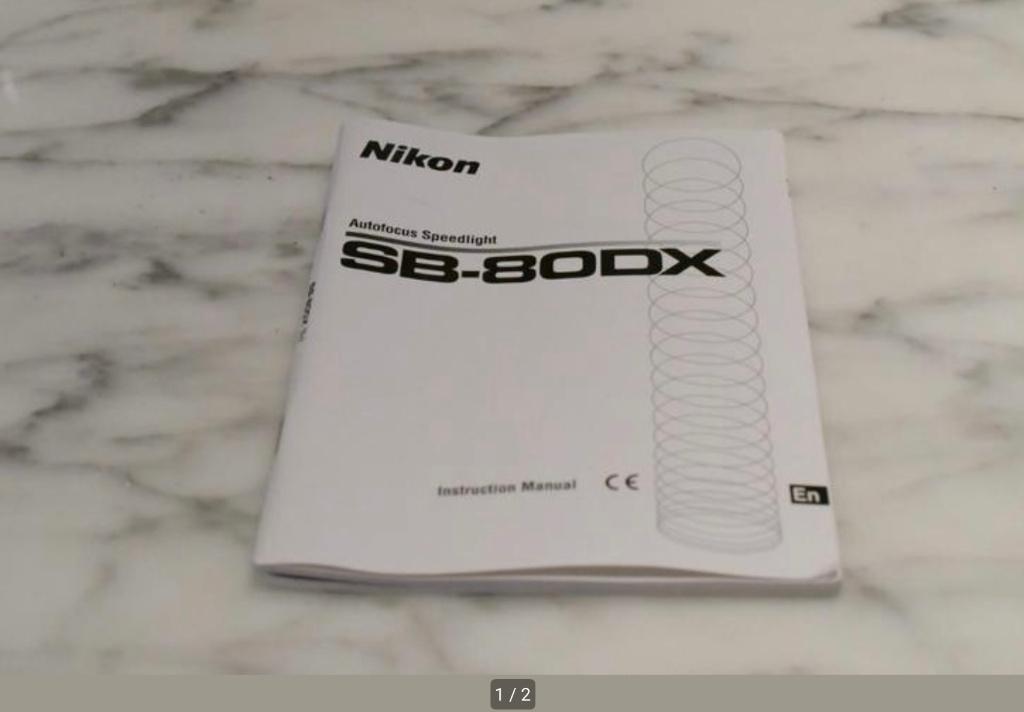 Manuel d'instructions du Nikon SB-80DX, Enlèvement ou Envoi, Comme neuf