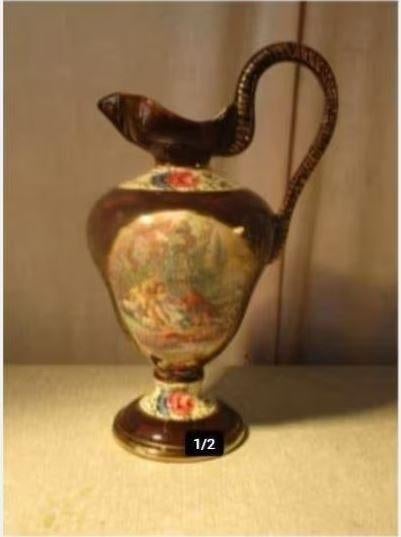 Prachtige Beschilderde Kruik - Bequet Quaregnon - 27cm, Antiek en Kunst, Antiek | Keramiek en Aardewerk, Ophalen of Verzenden