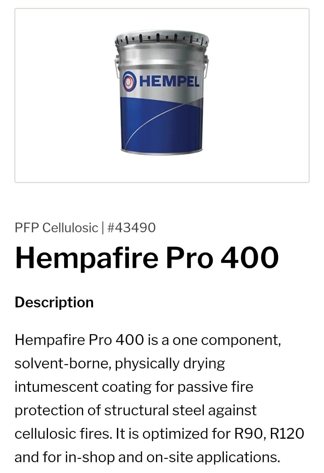 Hempafire pro 400, Ophalen, Verf