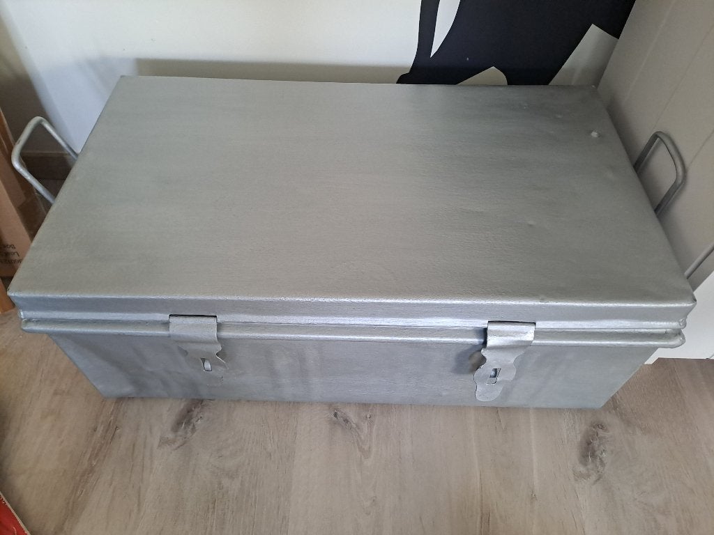Vintage metalen koffer, Ophalen, Gebruikt, Metaal, 50 tot 75 cm