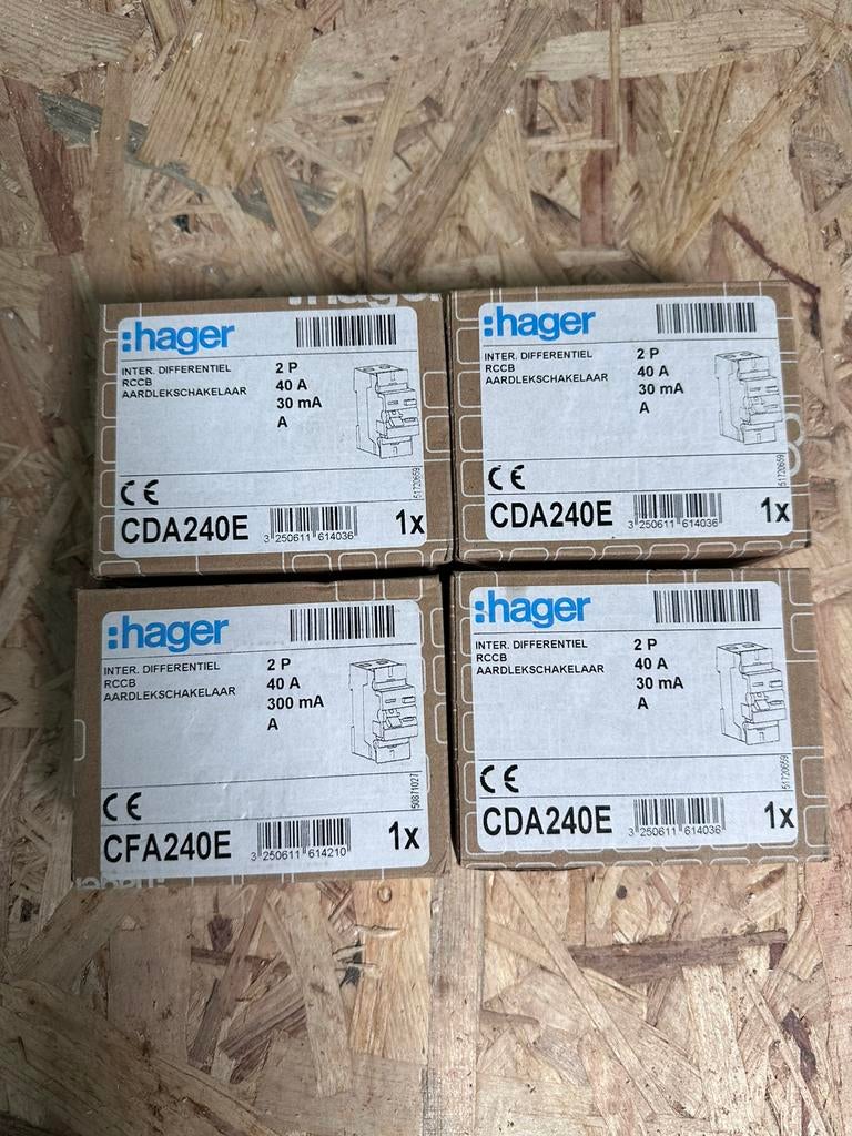 Différentiel HAGER, Bricolage & Construction, Électricité & Câbles, Enlèvement, Neuf, Interrupteur