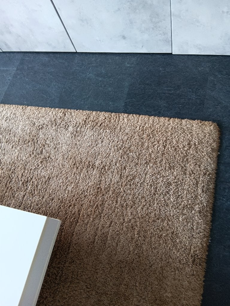 Tapijt beige/bruin 200x200, Ophalen, Gebruikt, 150 tot 200 cm, Vierkant
