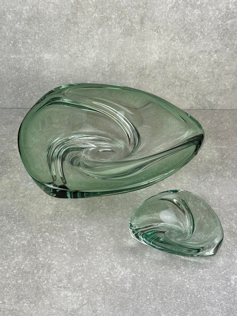 2 coupes en cristal ( le petit: signé Val saint Lambert) -, Enlèvement, Utilisé