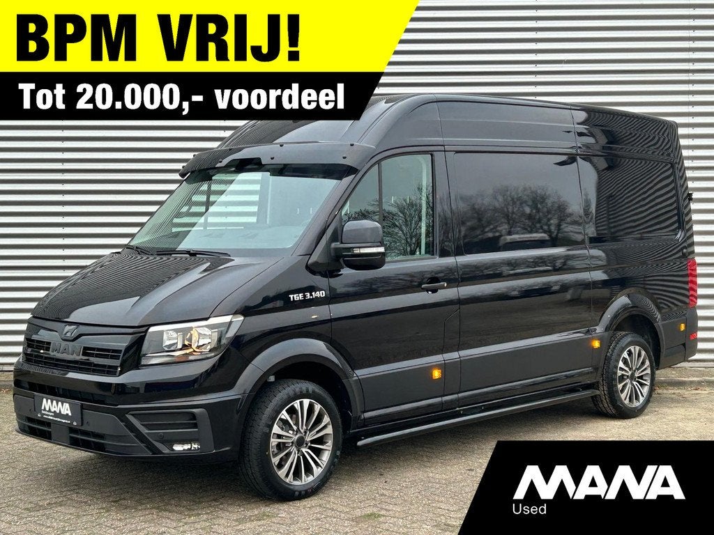 MAN TGE 3.140 L3H3 Automaat 140PK Zwart Black Lion Cruise co, Autos, Camionnettes & Utilitaires, Entreprise, Achat, ABS, Caméra de recul