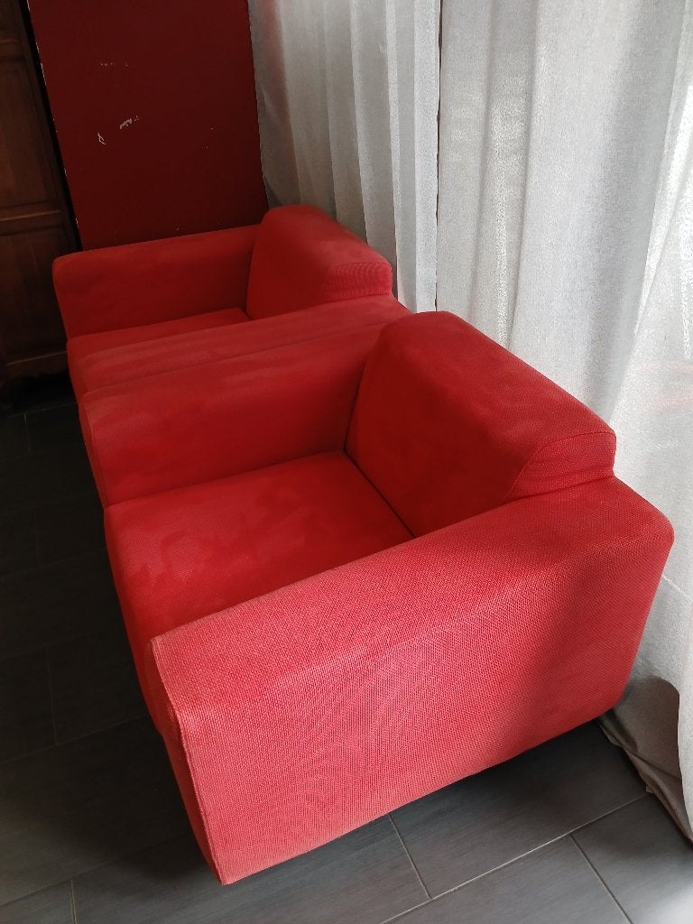 2 fauteuils, Rouge, Moderne, Comme neuf, Enlèvement