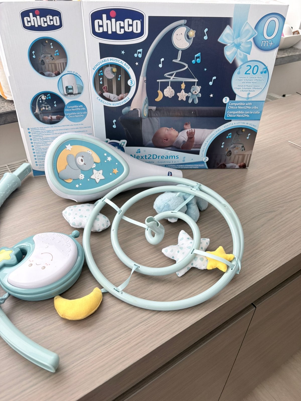 Chicco Next2Dreams muziekmobiel, Ophalen of Verzenden, Zo goed als nieuw