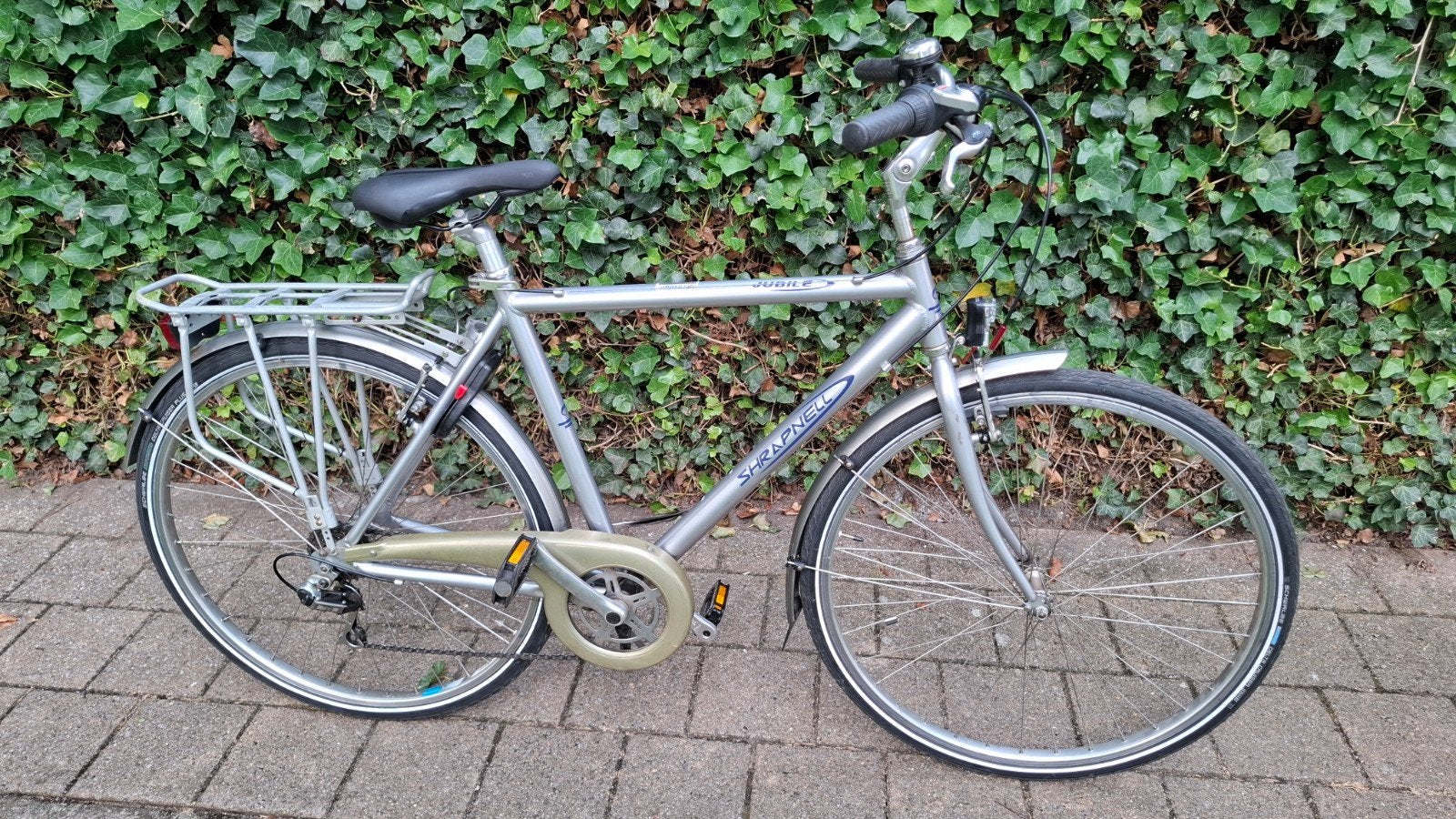 Herenfiets maat 54 nieuw zadel + verlichting vast gemonteerd, Fietsen en Brommers, Velgrem, Versnellingen, Zo goed als nieuw, 53 tot 57 cm