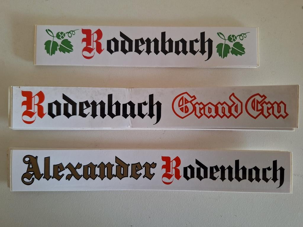 3x jaren 80 Rodenbach stickers brouwerij Rodenbach Roeselare, Verzamelen, Ophalen of Verzenden
