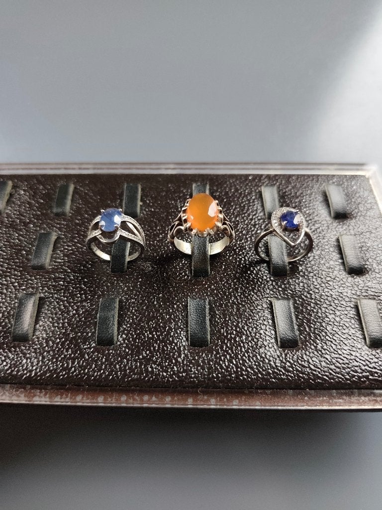 Lot 3 bagues en Argent avec pierres, Enlèvement ou Envoi, Argent, Argent
